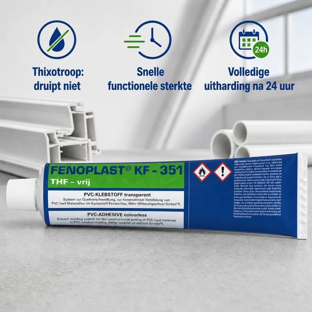 PVC lijm transparant, Quellschweißmittel, FENOPLAST KF-351, 180 g/200 ml, voor PVC hard