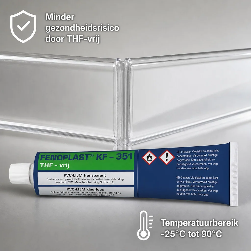 PVC lijm transparant, Quellschweißmittel, FENOPLAST KF-351, 180 g/200 ml, voor PVC hard