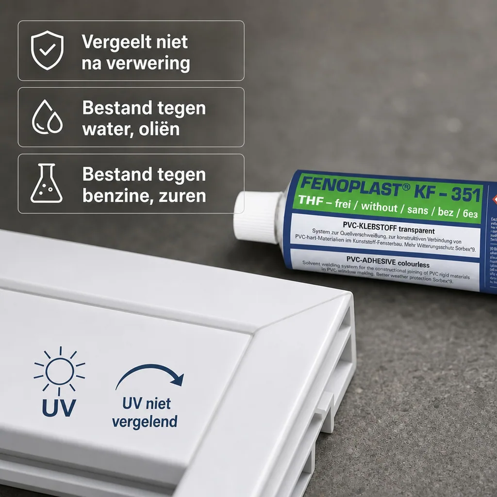 PVC lijm transparant, Quellschweißmittel, FENOPLAST KF-351, 180 g/200 ml, voor PVC hard