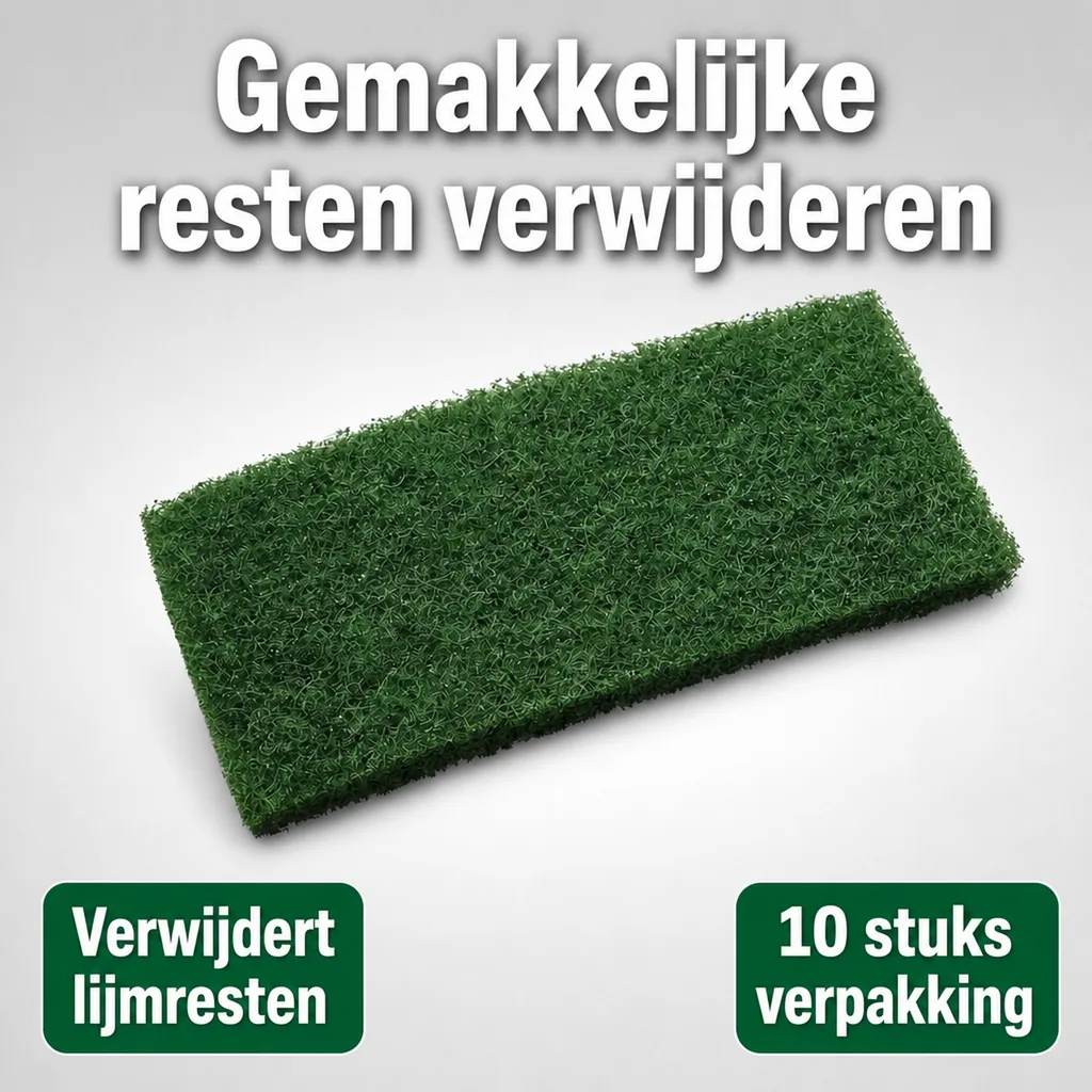 Handpads, schuurpads, schoonmaakpads, handpad groen, 12 x 25 x 0,8 cm, 10 stuks
