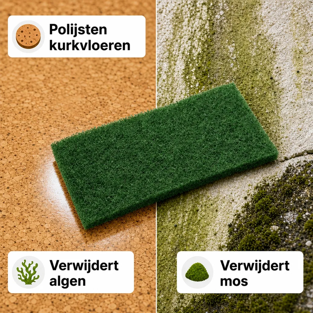 Handpads, schuurpads, schoonmaakpads, handpad groen, 12 x 25 x 0,8 cm, 10 stuks