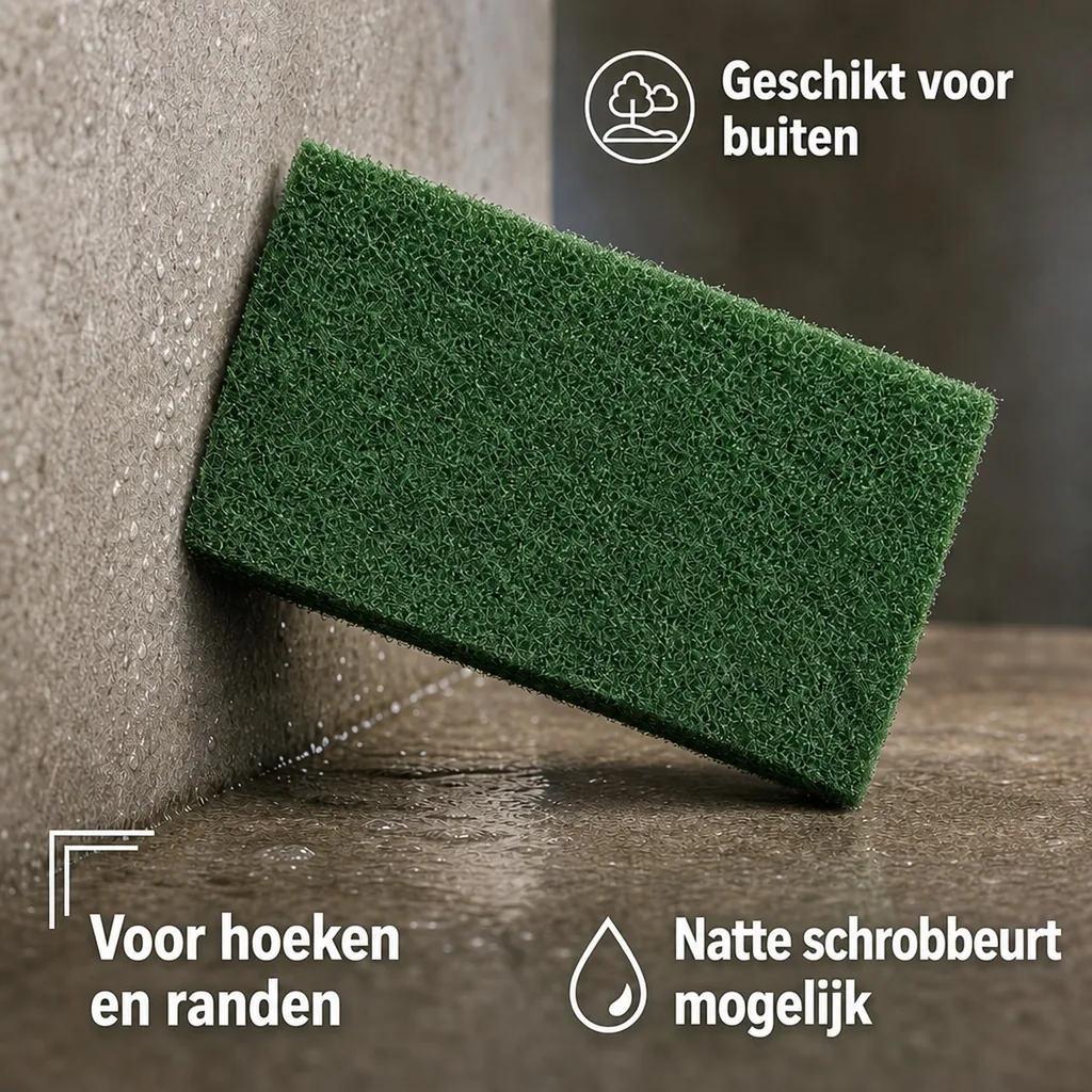 Handpads, schuurpads, schoonmaakpads, handpad groen, 12 x 25 x 0,8 cm, 10 stuks