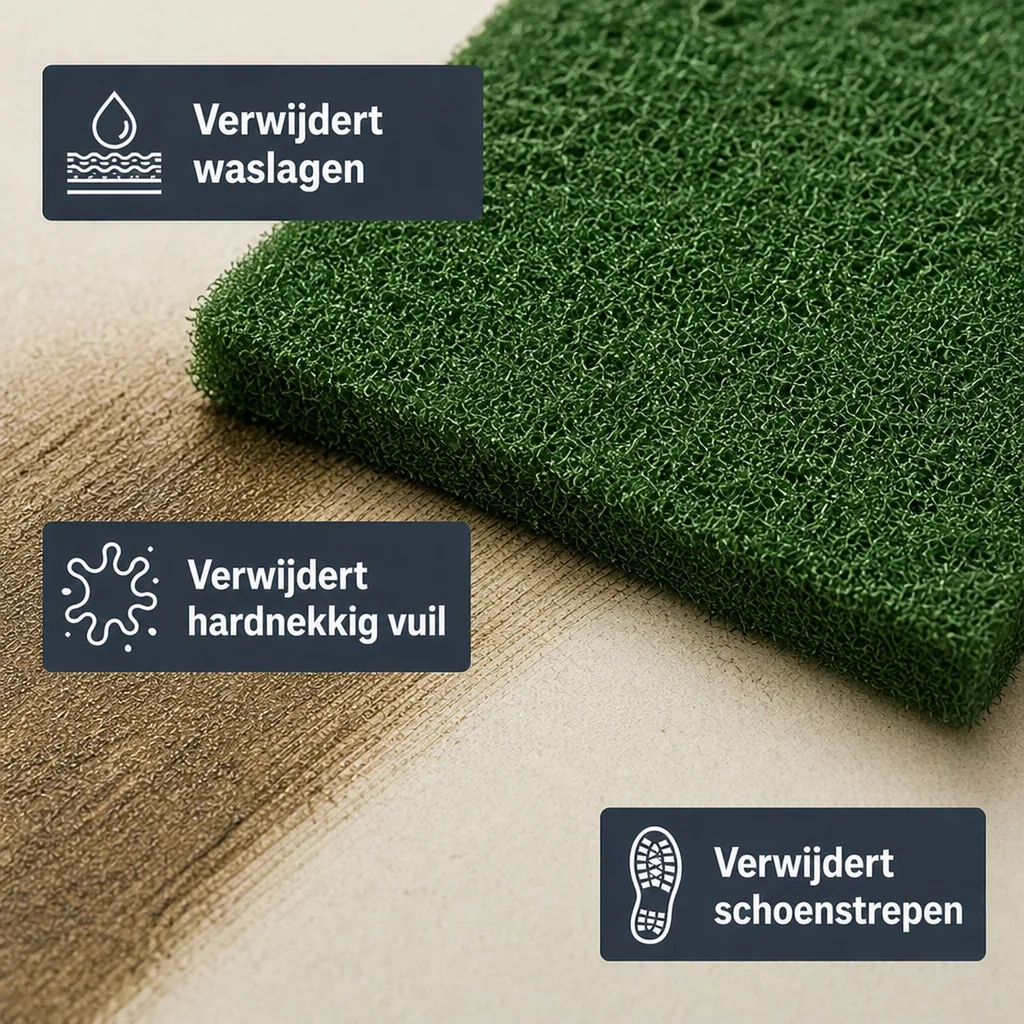 Handpads, schuurpads, schoonmaakpads, handpad groen, 12 x 25 x 0,8 cm, 10 stuks