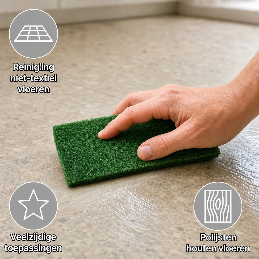 Handpads, schuurpads, schoonmaakpads, handpad groen, 12 x 25 x 0,8 cm, 10 stuks