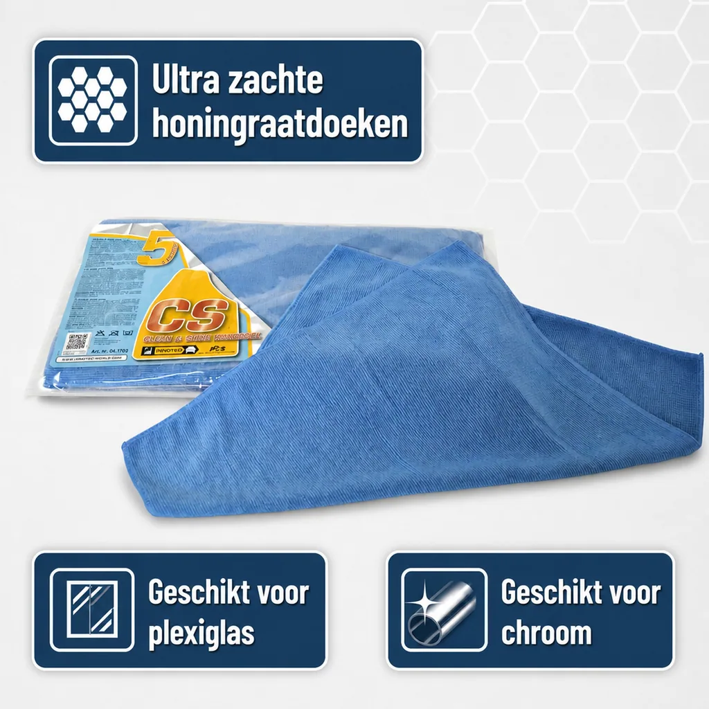 Poetsdoeken, blauw, 5 stuks, reinigingsdoekjes
