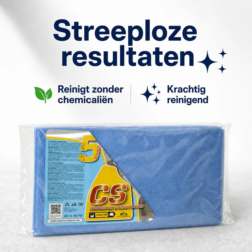 Poetsdoeken, blauw, 5 stuks, reinigingsdoekjes