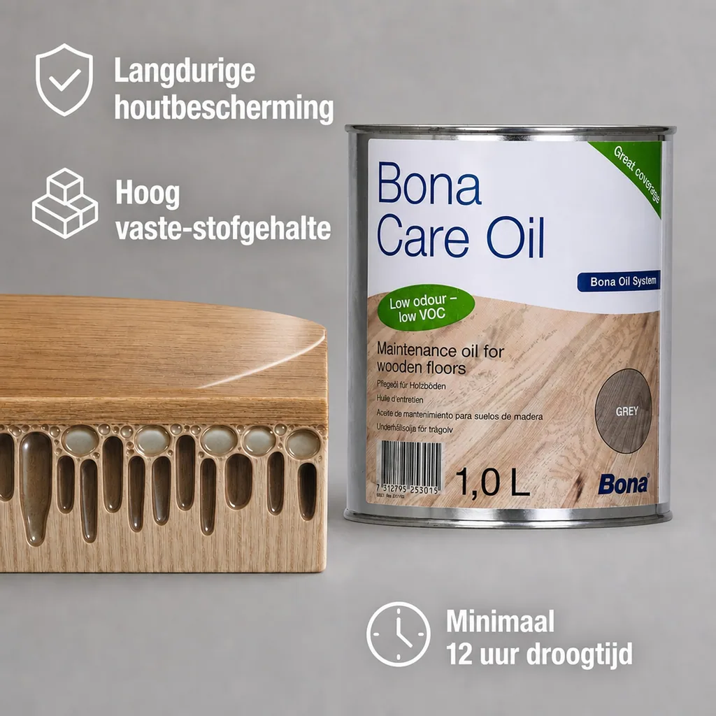 Onderhoudsolie houten vloer, grijze vloerolie, 1 Liter, olie voor houten vloer