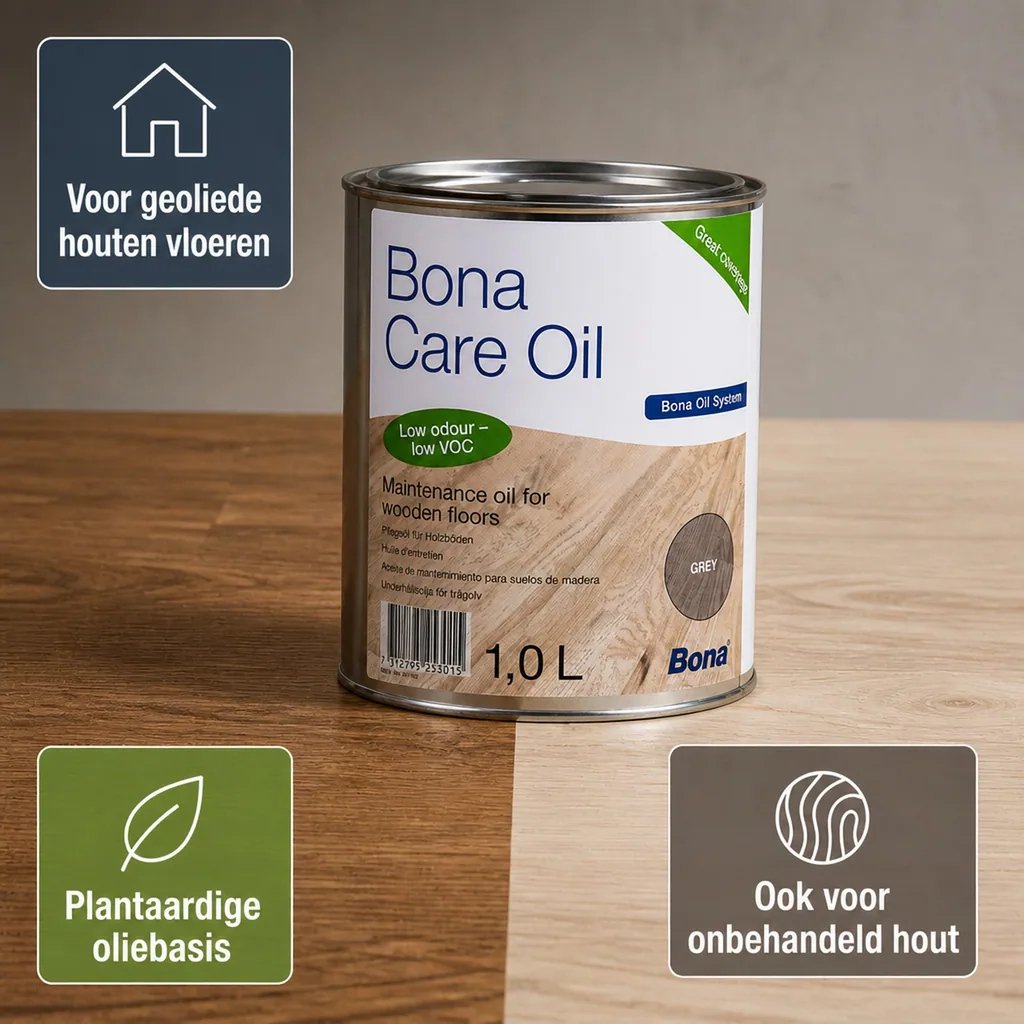 Onderhoudsolie houten vloer, grijze vloerolie, 1 Liter, olie voor houten vloer