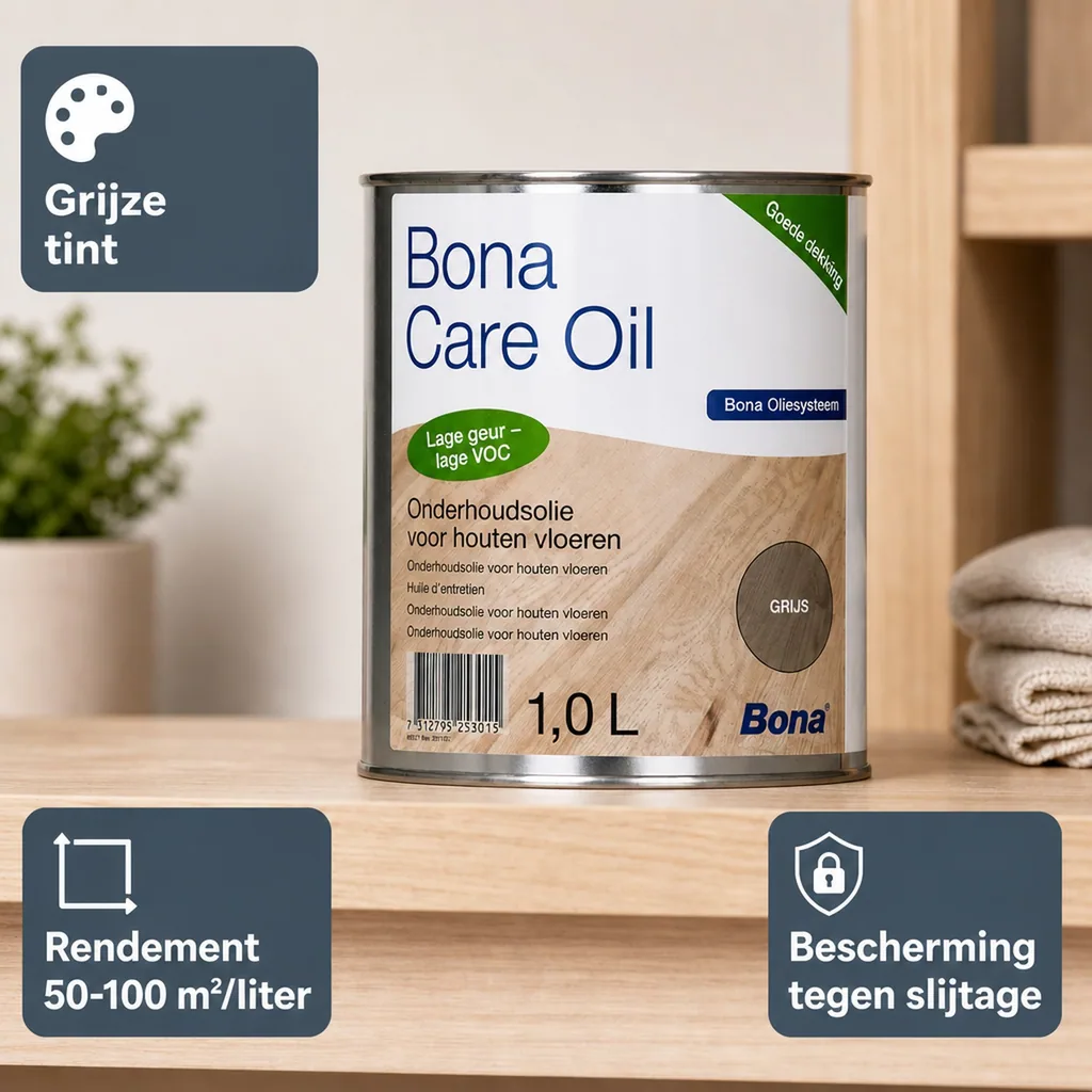 Onderhoudsolie houten vloer, grijze vloerolie, 1 Liter, olie voor houten vloer