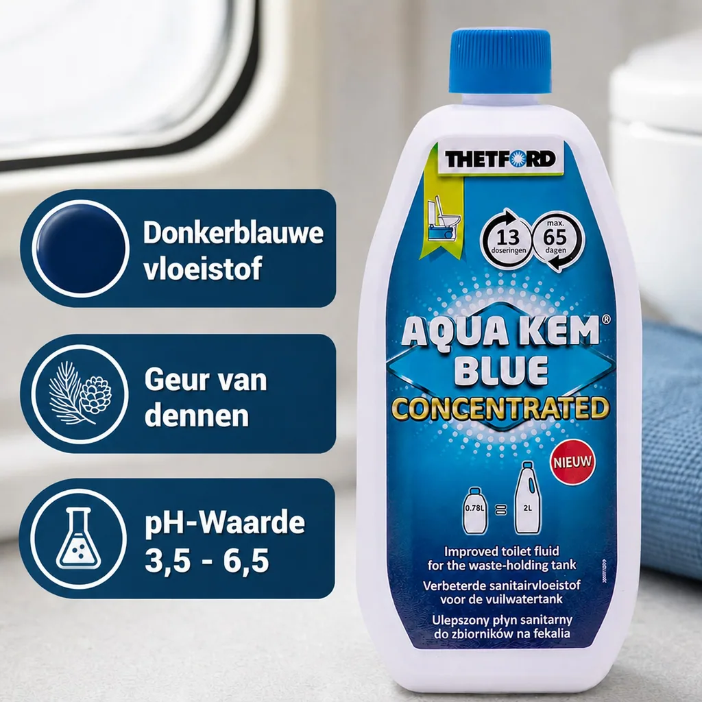 Toiletvloeistof, camping toilet vloeistof, chemisch toilet vloeistof, toilet vloeistof camping, mobiel toilet vloeistof, camping toilet vloeistof blauw, toiletvloeistof concentraat