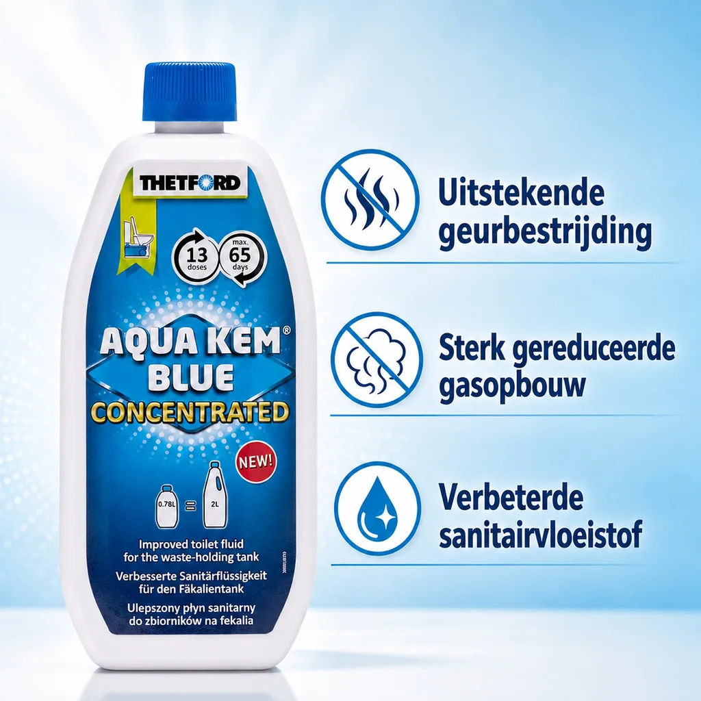 Toiletvloeistof, camping toilet vloeistof, chemisch toilet vloeistof, toilet vloeistof camping, mobiel toilet vloeistof, camping toilet vloeistof blauw, toiletvloeistof concentraat