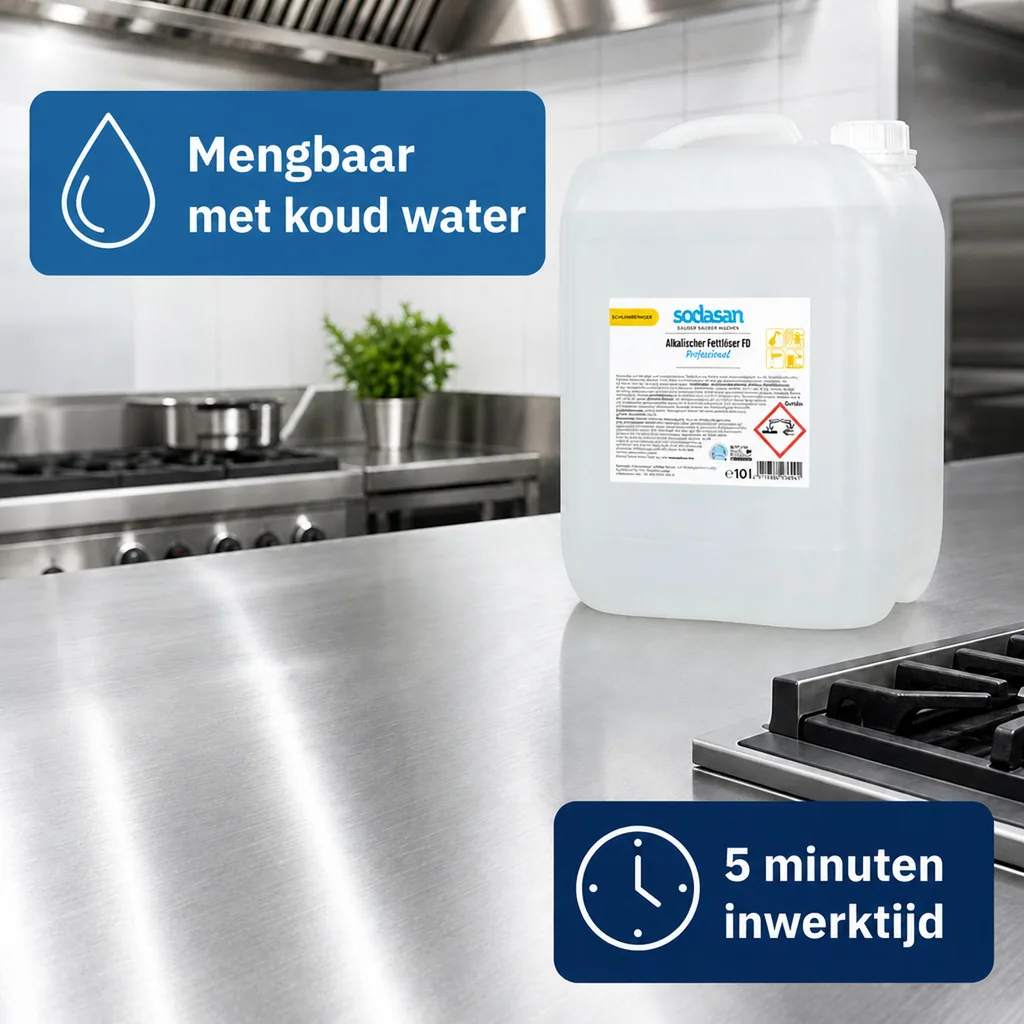 Alkalische ontvetter 10 liter, professionele ontvetter, vet verwijderaar, industriële ontvetter