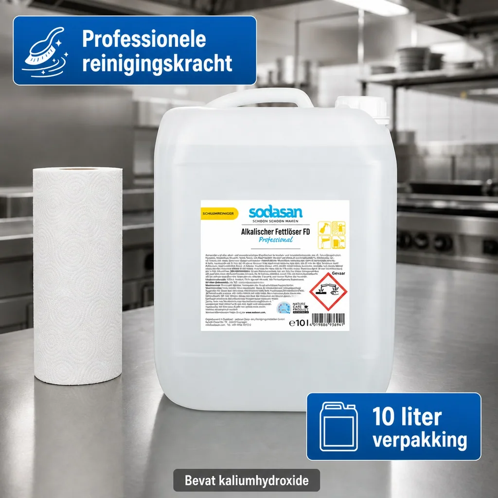 Alkalische ontvetter 10 liter, professionele ontvetter, vet verwijderaar, industriële ontvetter