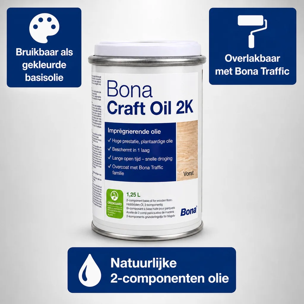 Houtolie wit, Parketolie wit, 2K, 1,25 Liter, kleurloos