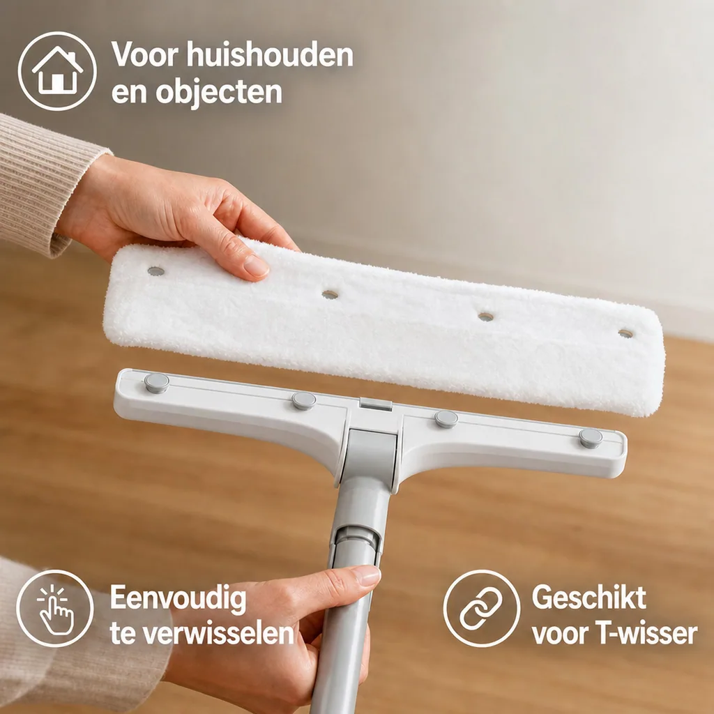 Wollen dweil, T-wisser, dweil wol, 30 cm breedte, vloer dweil