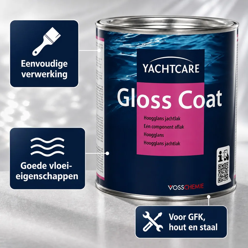Jachtlak, bootlak, hoogglans lak, witte jachtlak, 750 ml wit
