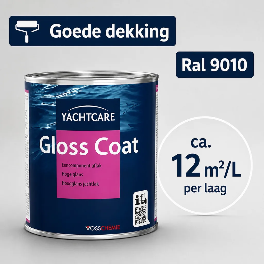 Jachtlak, bootlak, hoogglans lak, witte jachtlak, 750 ml wit