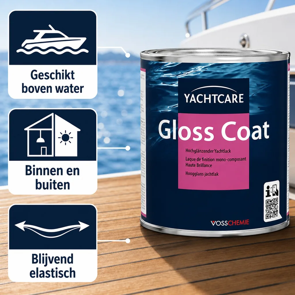 Jachtlak, bootlak, hoogglans lak, witte jachtlak, 750 ml wit