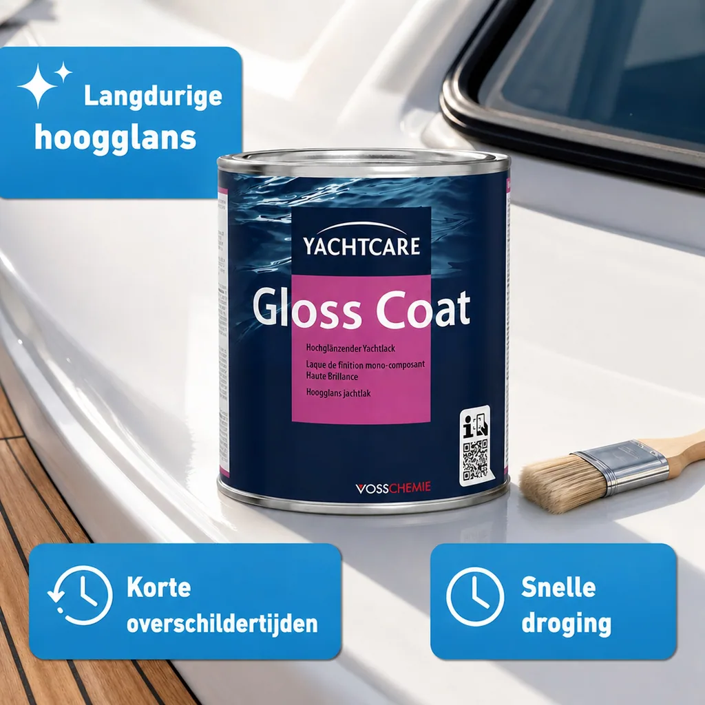Jachtlak, bootlak, hoogglans lak, witte jachtlak, 750 ml wit