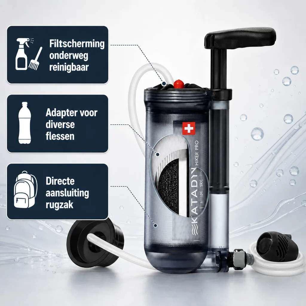 Waterfilter, draagbare waterfilter, waterzuivering, Katadyn Hiker Pro Filter Transparent