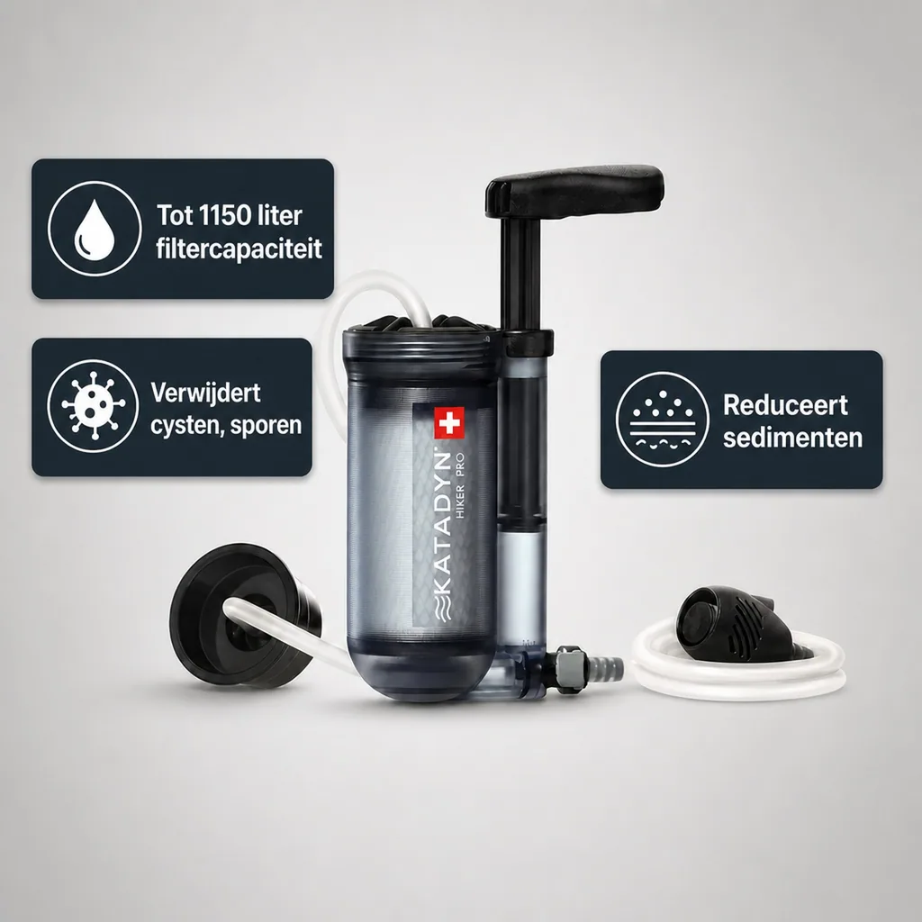 Waterfilter, draagbare waterfilter, waterzuivering, Katadyn Hiker Pro Filter Transparent