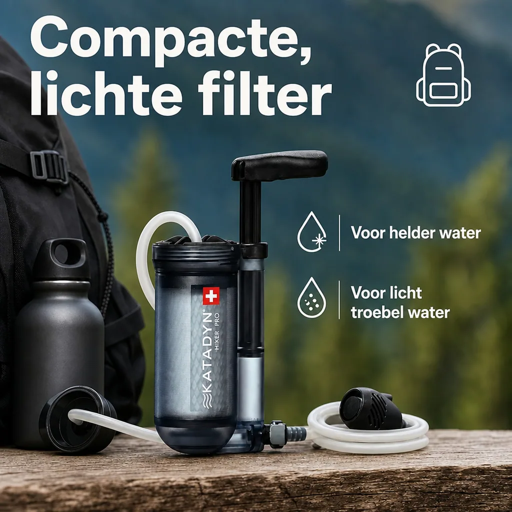 Waterfilter, draagbare waterfilter, waterzuivering, Katadyn Hiker Pro Filter Transparent