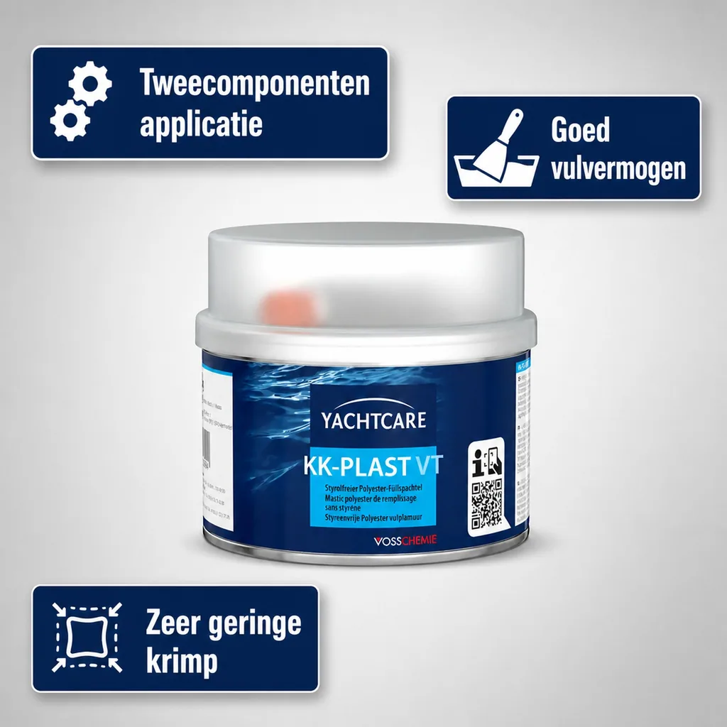 Polyester plamuur, vulmiddel grijs, polyesterspatel, boot plamuur, plamuur grijs, vulspatel, 1000g