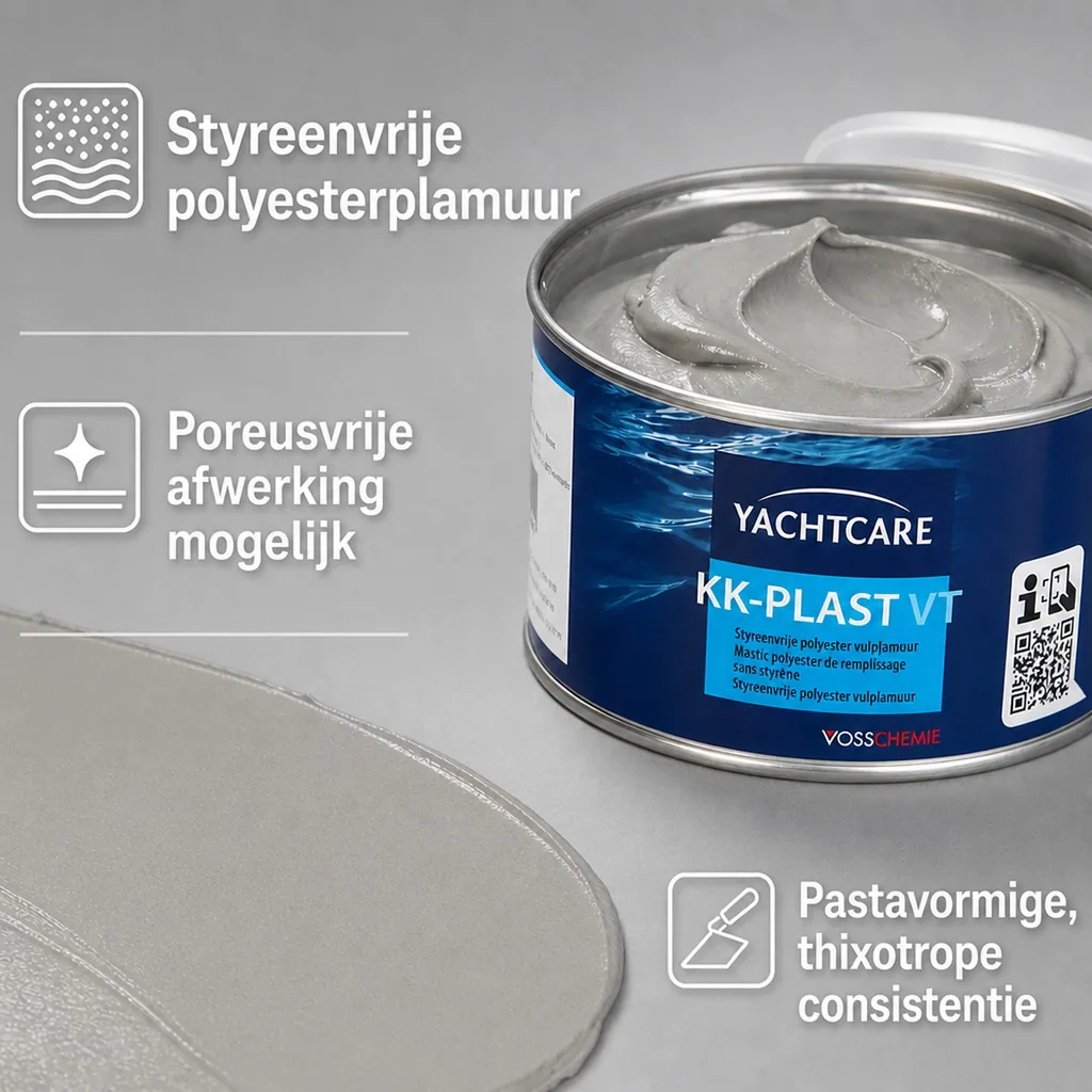 Polyester plamuur, vulmiddel grijs, polyesterspatel, boot plamuur, plamuur grijs, vulspatel, 1000g