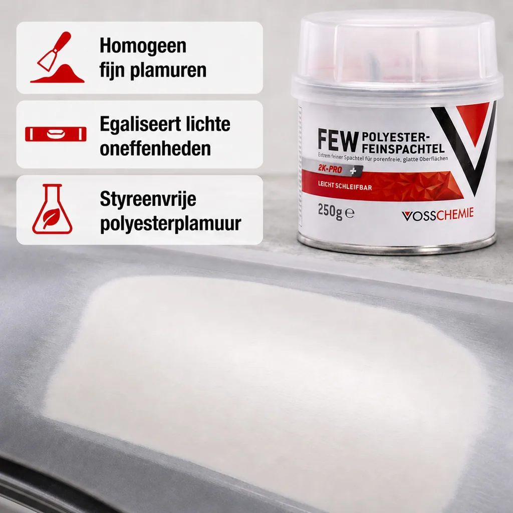 Polyesterplamuur 250 g, 2K Plamuur, Fijne Plamuur, Plamuur Auto