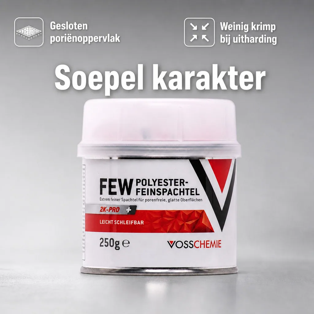 Polyesterplamuur 250 g, 2K Plamuur, Fijne Plamuur, Plamuur Auto
