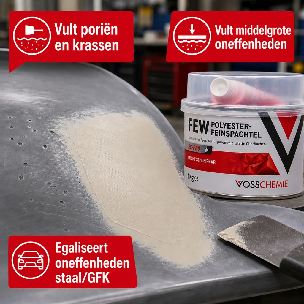 Polyester plamuur, 2K plamuur, fijne plamuur, 1 kg