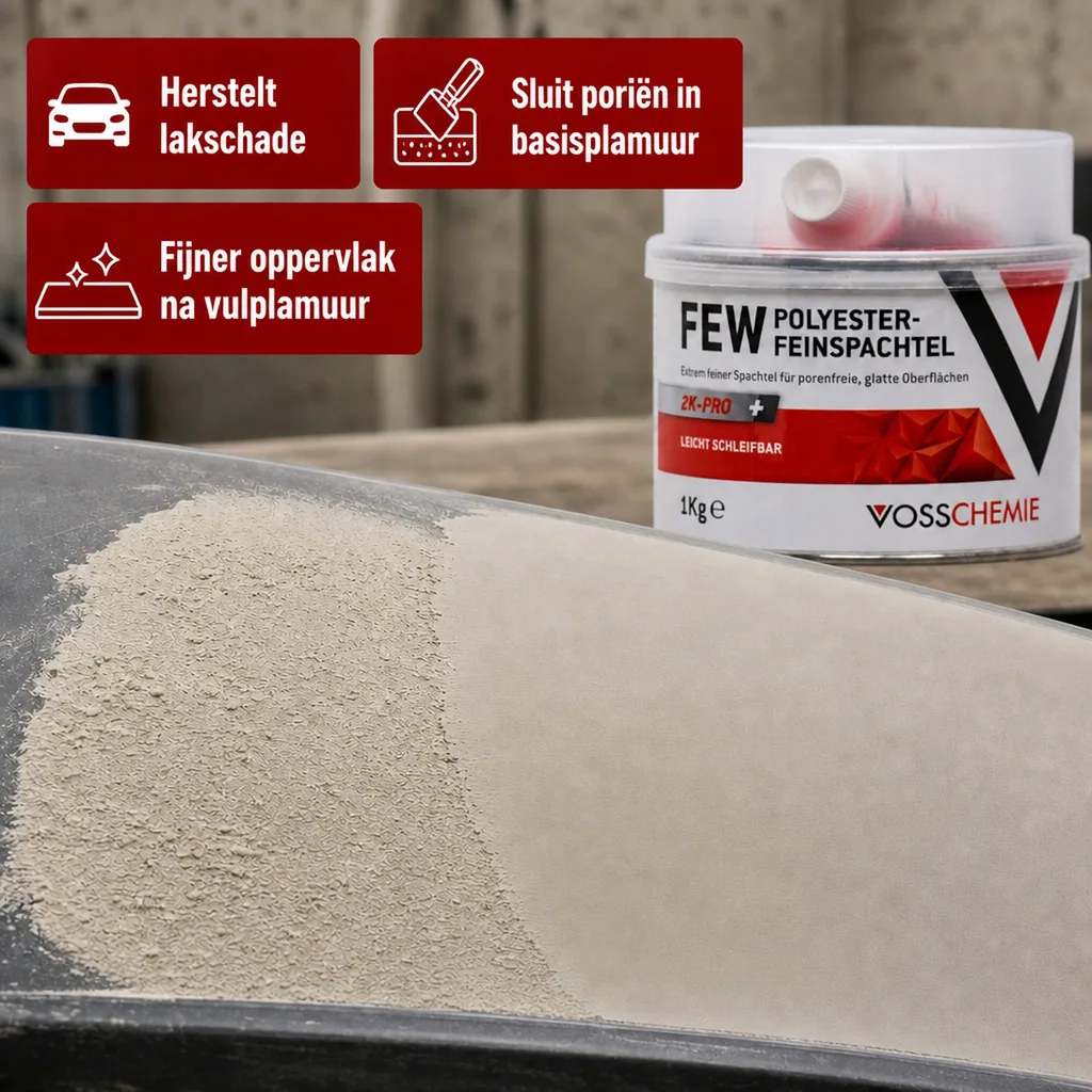 Polyester plamuur, 2K plamuur, fijne plamuur, 1 kg