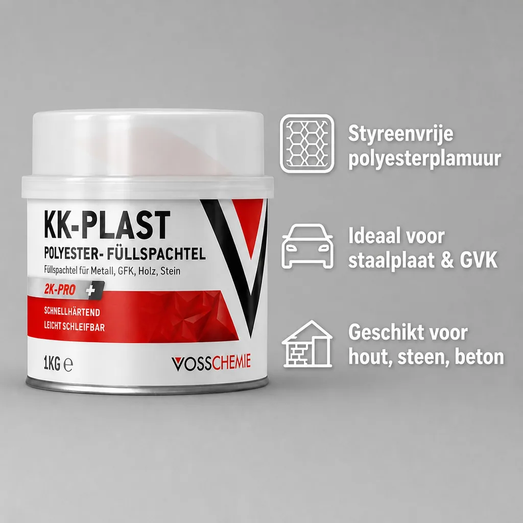 Polyesterplamuur 1 kg, 2-K plamuur, autoplamuur