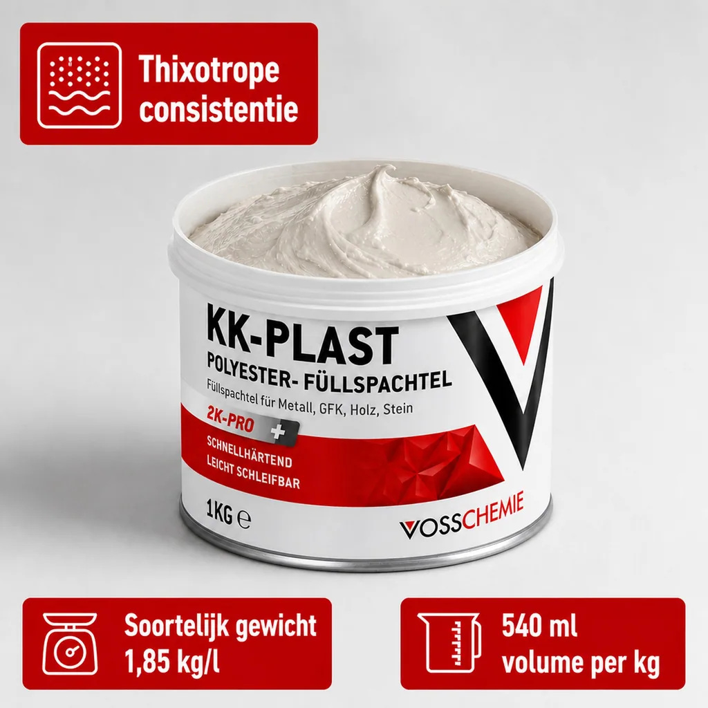 Polyesterplamuur 1 kg, 2-K plamuur, autoplamuur