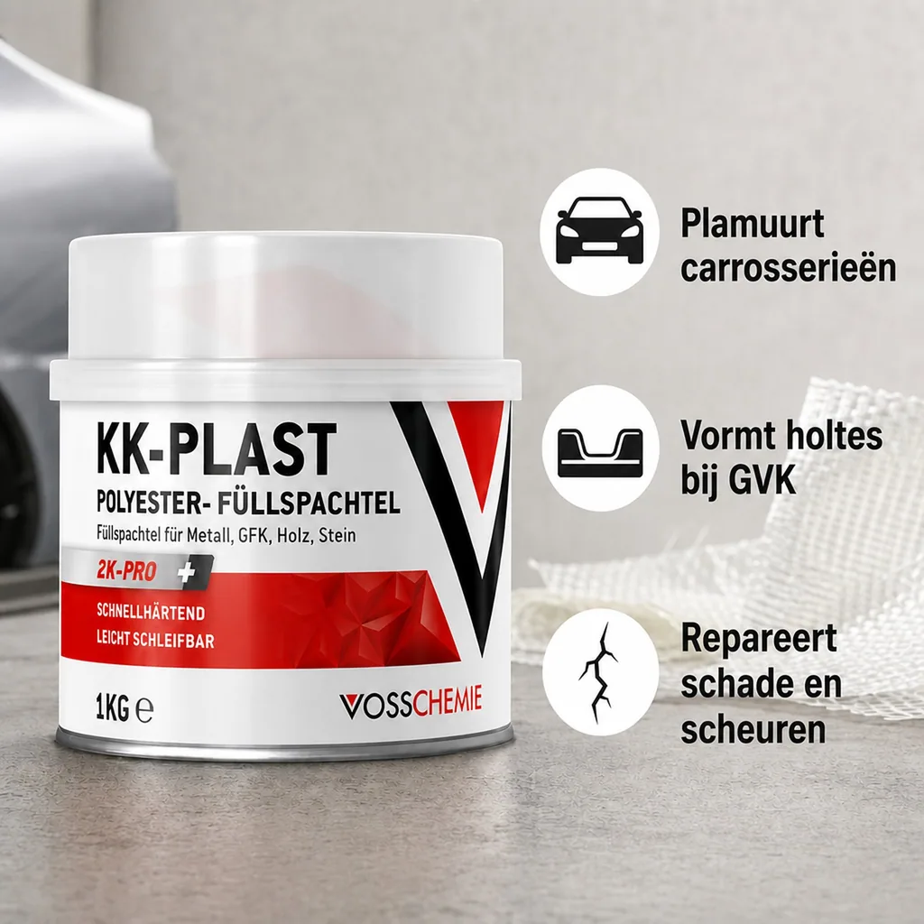 Polyesterplamuur 1 kg, 2-K plamuur, autoplamuur