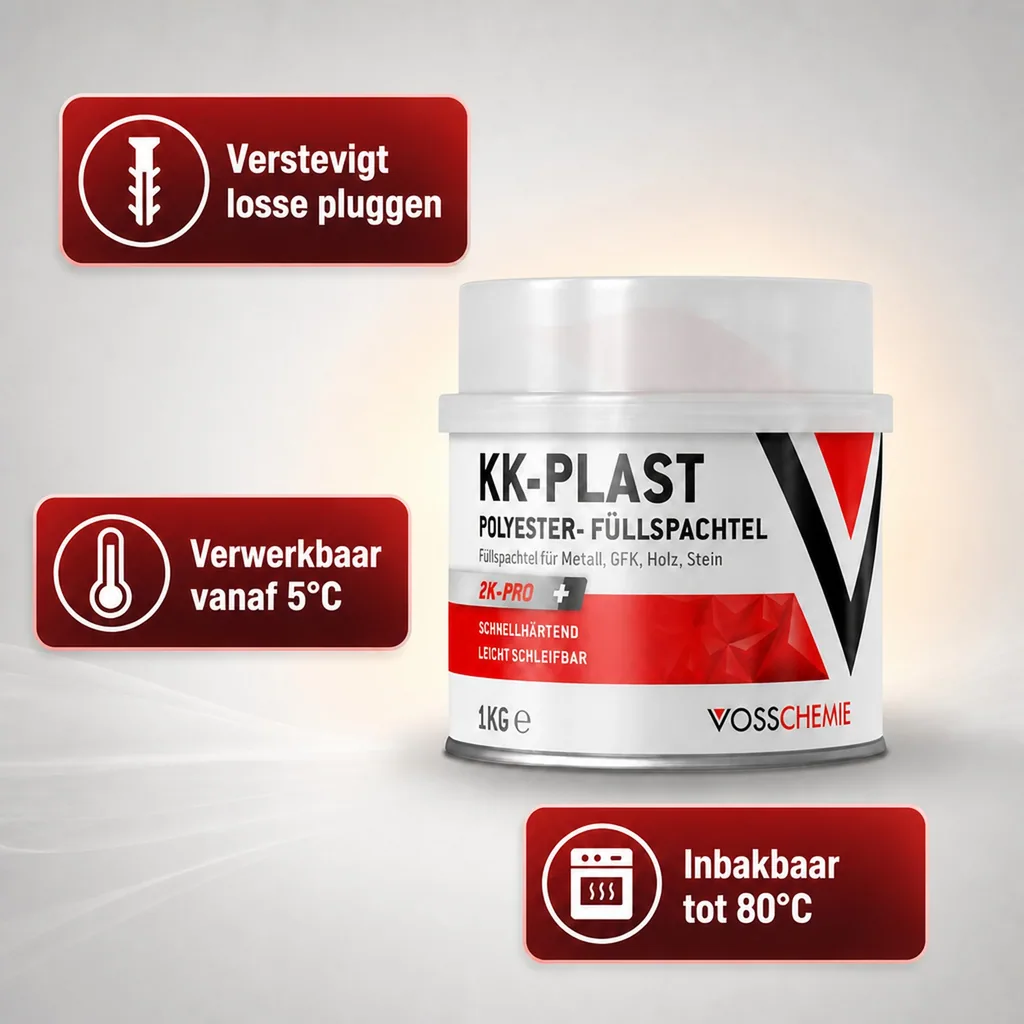 Polyesterplamuur 1 kg, 2-K plamuur, autoplamuur
