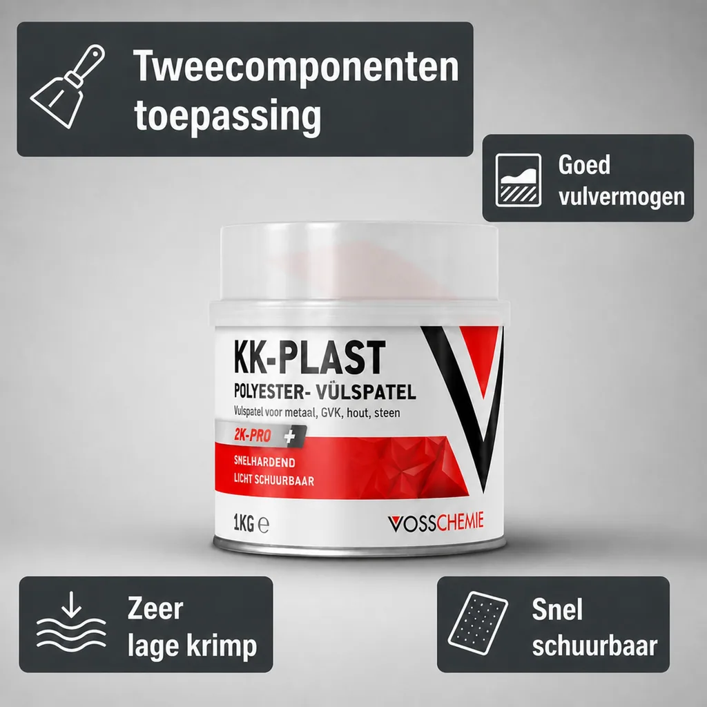 Polyesterplamuur 1 kg, 2-K plamuur, autoplamuur