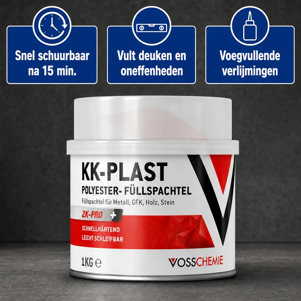 Polyesterplamuur 1 kg, 2-K plamuur, autoplamuur