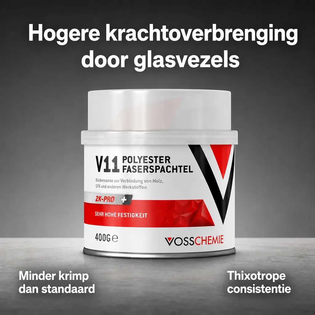 Polyester plamuur, 2K Pro, Polyestervezel plamuur, Autoplamuur, 400 g