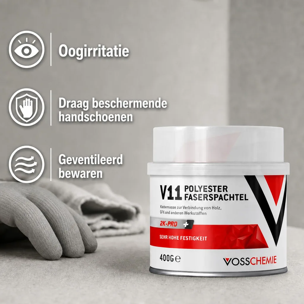 Polyester plamuur, 2K Pro, Polyestervezel plamuur, Autoplamuur, 400 g