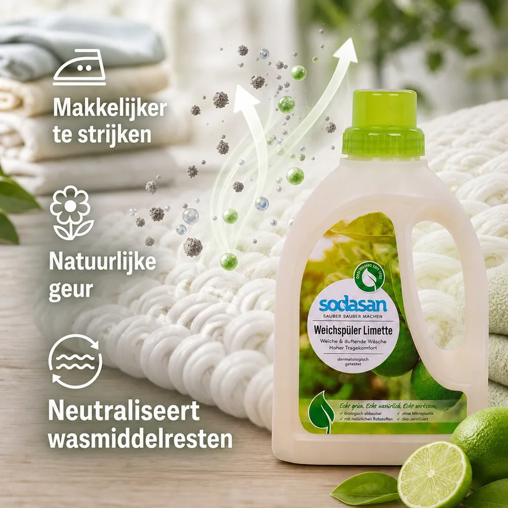 Wasverzachter Limette, natuurlijke wasverzachter, 750 ml