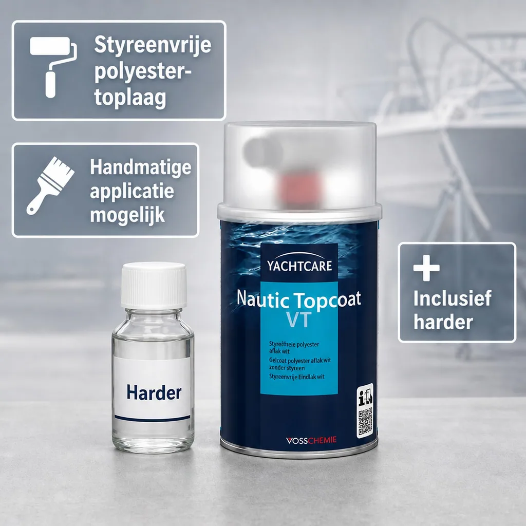 Bootlak wit, topcoat boot, 2 componenten bootlak, jachtlak wit, eindlak boot, 500 g