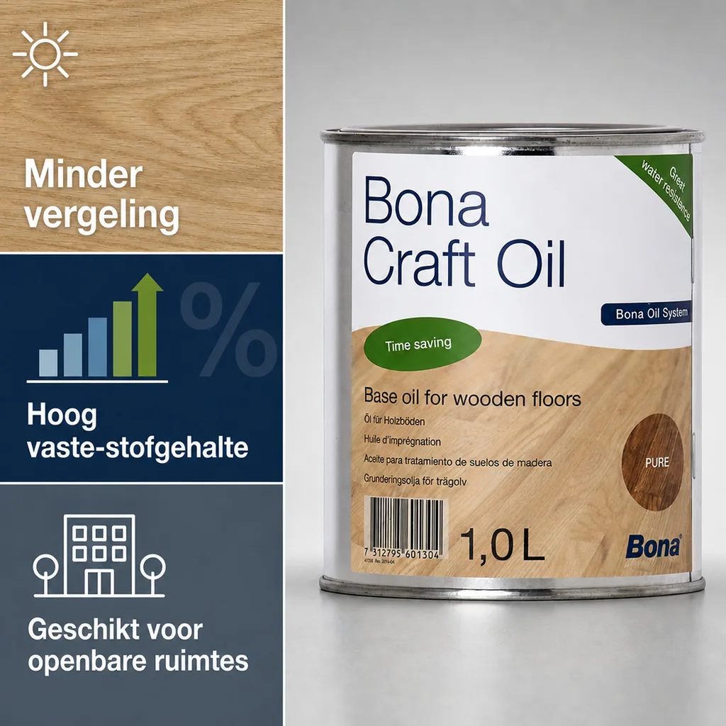 Houtolie neutraal, Bona Craft Oil PURE 1 Liter, Parketolie, Houtolie binnen