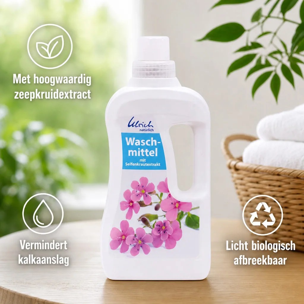 Wasmiddel natuurlijk, vloeibaar wasmiddel 1 liter, wasmiddel zeepkruid