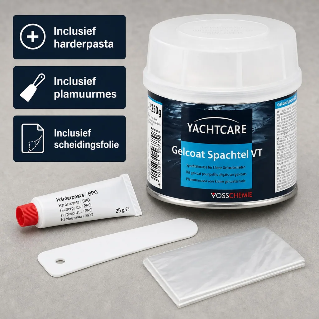 Gelcoat spachtel 250 g, gelcoat reparatie, boot reparatie, witte gelcoat
