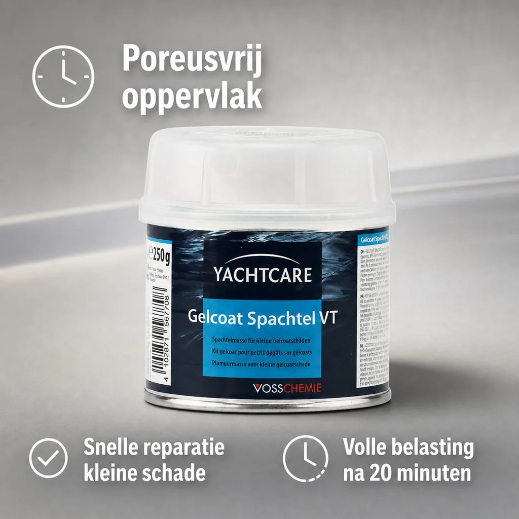 Gelcoat spachtel 250 g, gelcoat reparatie, boot reparatie, witte gelcoat
