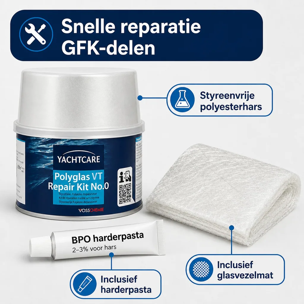 Glasvezel reparatieset, polyester reparatieset, reparatieset boot, 250 g