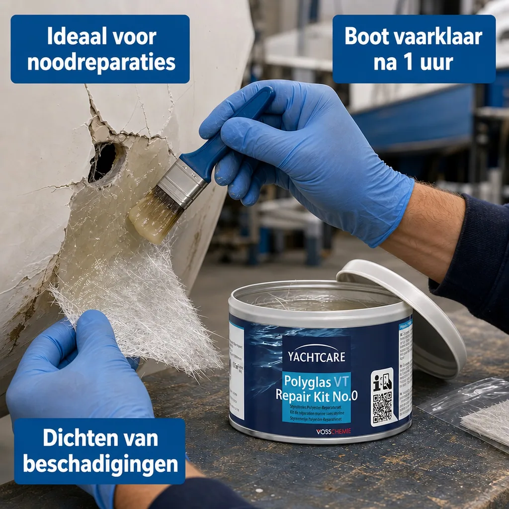 Glasvezel reparatieset, polyester reparatieset, reparatieset boot, 250 g