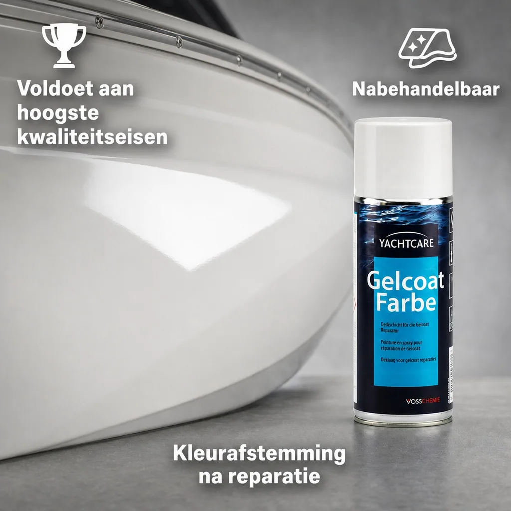 Gelcoat RAL 9010, RAL 9010 spuitbus, witte gelcoat, 400 ml Aerosolspraydose, reinweiß