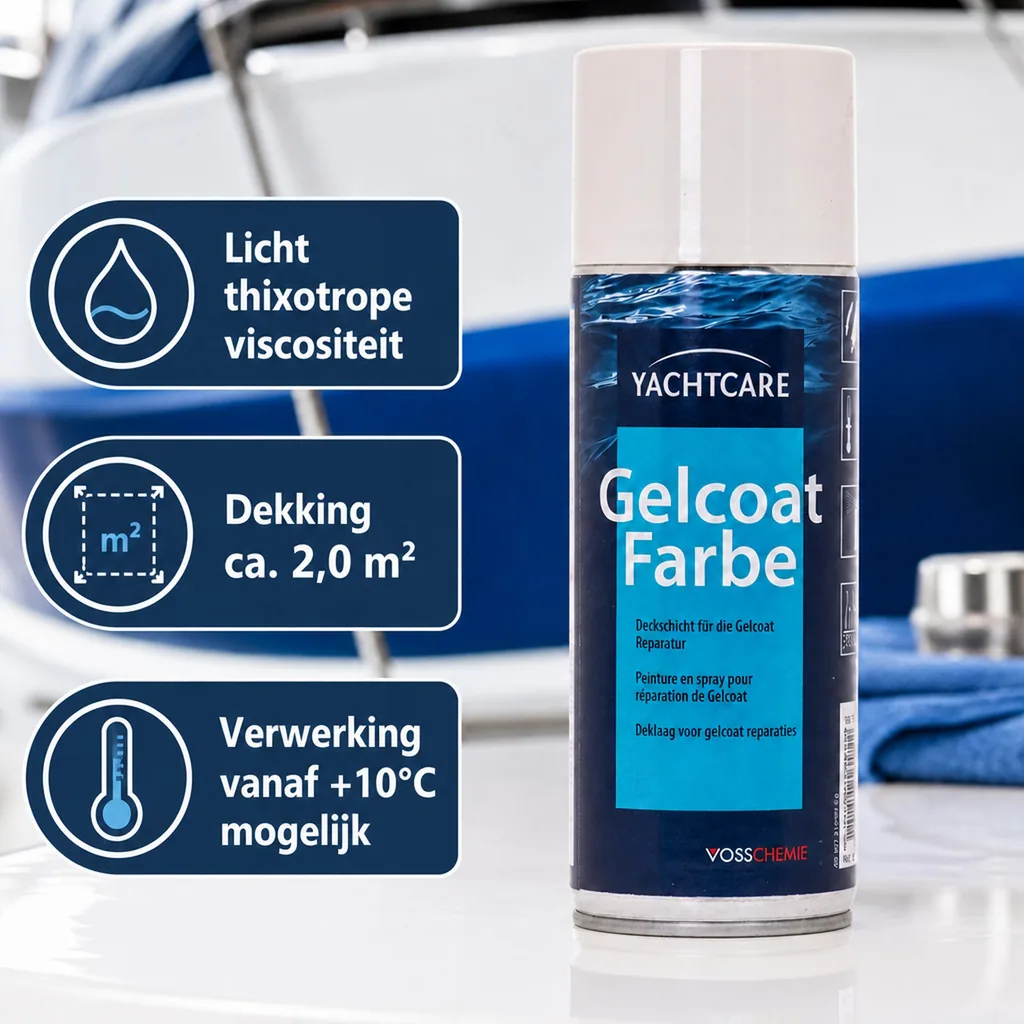 Gelcoat RAL 9001, spuitbus, creme wit, 400 ml aerosolspraydose